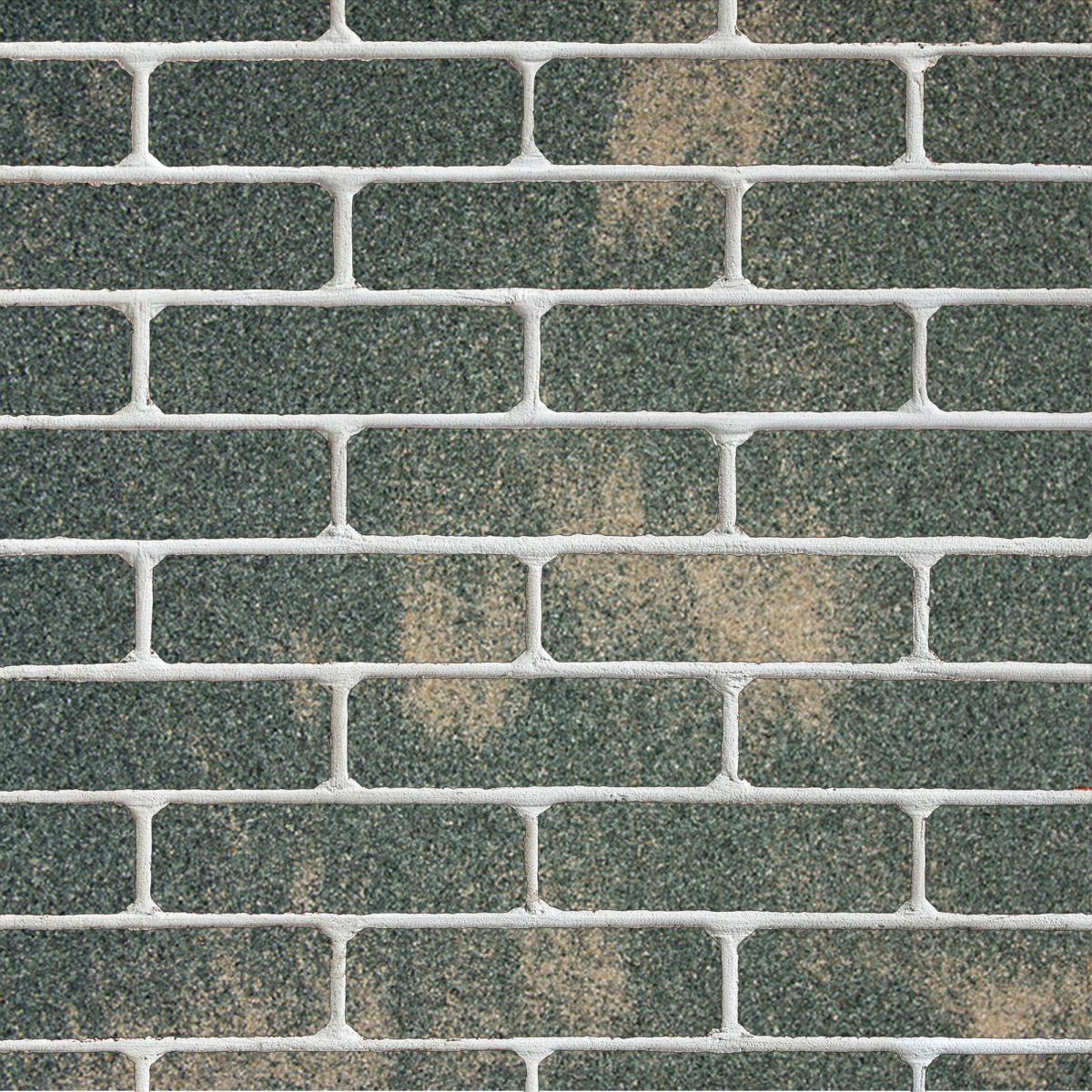 Ohebný obklad v zelené barvě se žíháním bílým křemičitým pískem připomínající světlou břidlici.