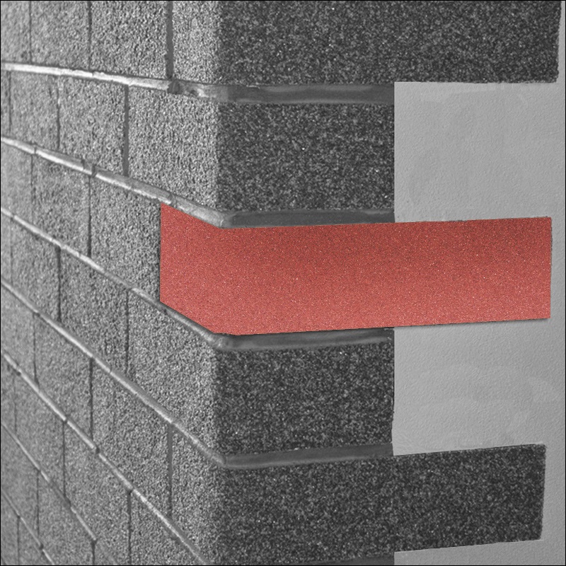 Ohebný obklad ve světlejším odstínu barvy červené vypálené cihly. Dále je tento barva součástí barevné kombinace obkladu pálená. Tmavší barevná varianta má název rudý pískovec.