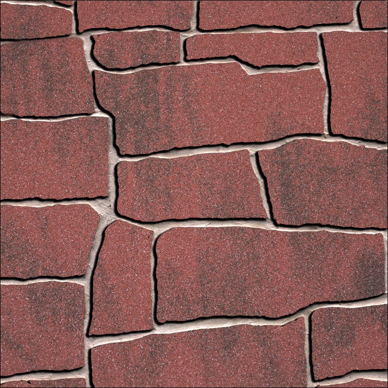 Ohebný kamenný obklad kombinace cihlově červené s fleky tmavě hnědočerné barvy, připomínající místy hodně přepálenou cihlu. Drcený italský mramor cihlové barvy, velice atraktivní dekor, který je vhodný jak pro interiér, tak na sokly domů či fasády. Používá se na obklady chodeb, altánů, krbů, verand. Černé probarvení imituje starou cihlu.