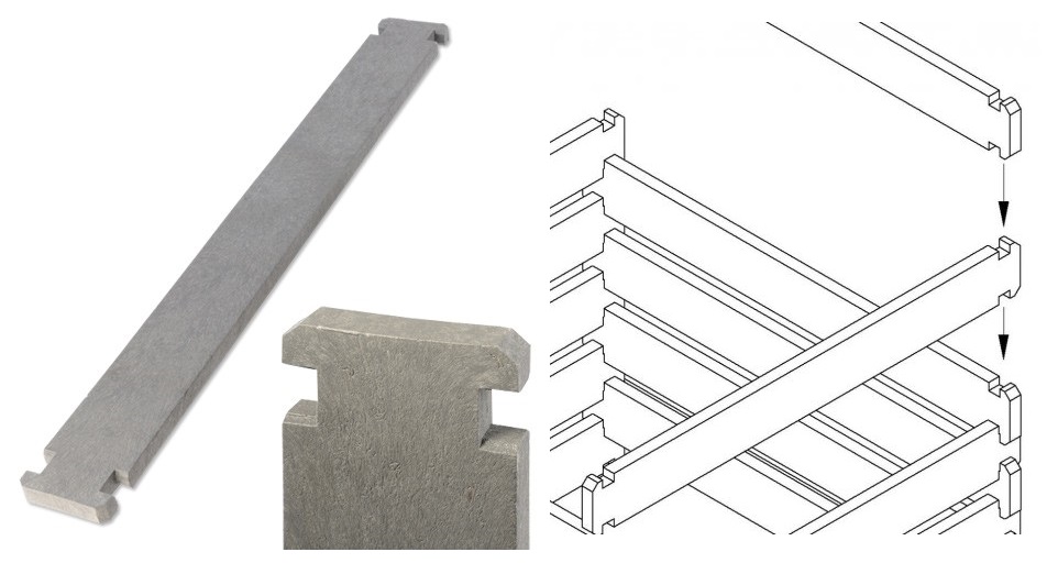Deska na kompostér, šedá, 1200 x 130 x 30 cm