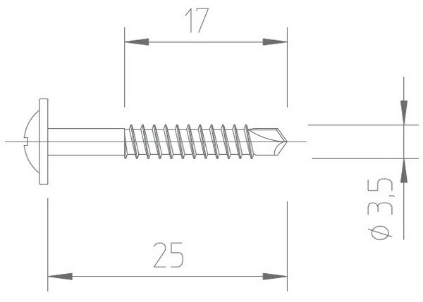 Upevňovací vrut samořezný V5116 - 3,5x25 mm - nerez A2, drážka PH Stavební ráj