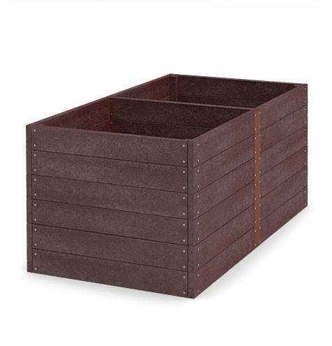 Dvoukomorový vyvýšený záhon výška 81 cm Hnědá
