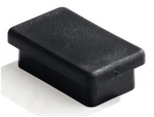 Záslepka jeklu plastová 50 x 30 mm Černá