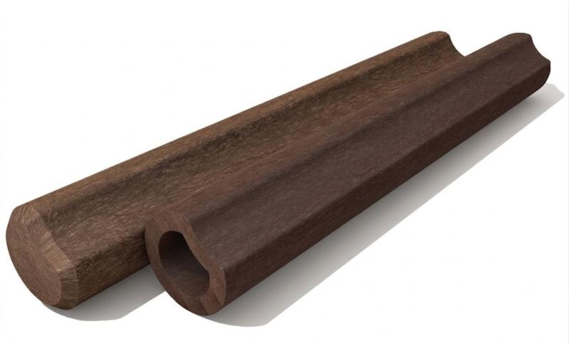 Záklopová palisáda dutý profil ∅ 20 cm Hnědá
