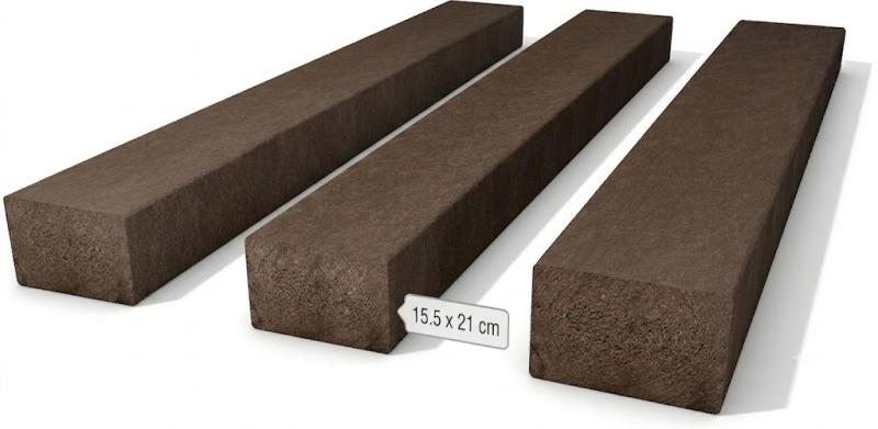 Plastový nosník podélně zaoblené hrany 15,5 x 21 cm Hnědá