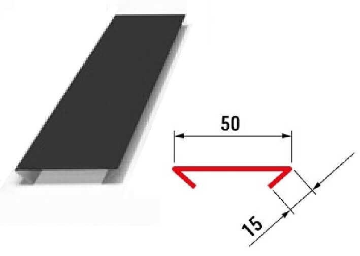 Spojovací profil ke střešním ocelovým podhledům a fasádním panelům Kouřová hnědá